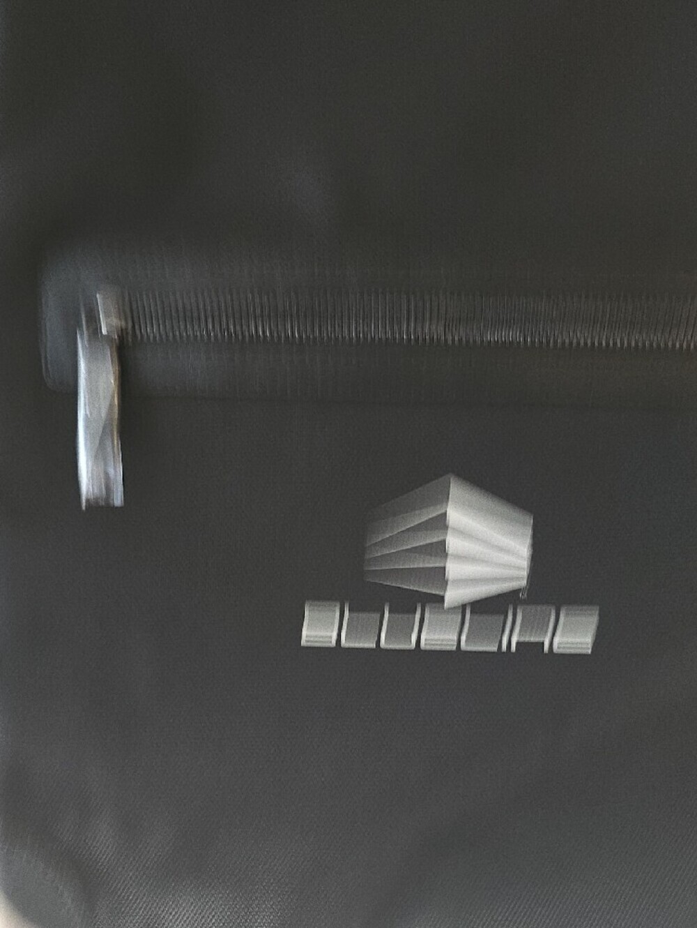 Black Drawstring Backpack with Front Zip Pocket - Picture 4 of 7